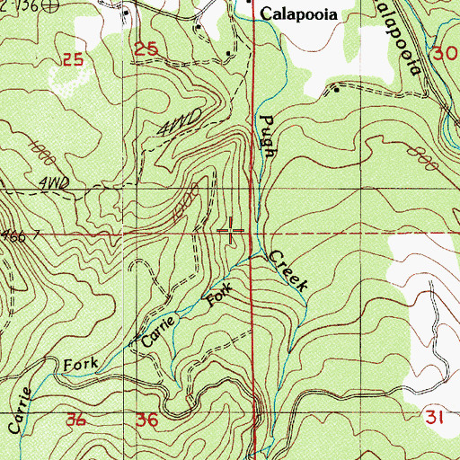 Topographic Map of Carrie Fork, OR