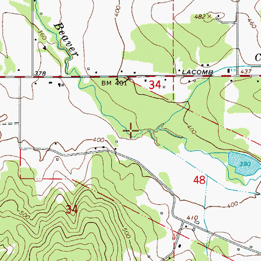 Topographic Map of Carter Creek, OR