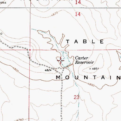 Topographic Map of Carter Reservoir, OR