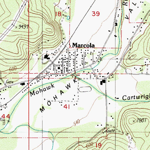 Topographic Map of Cartwright Creek, OR
