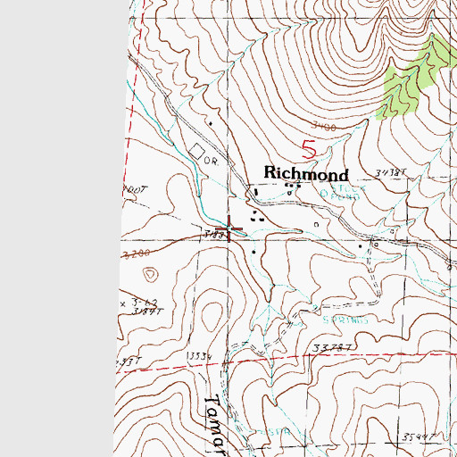 Topographic Map of Cary Creek, OR