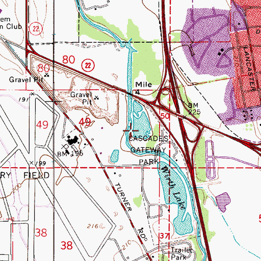 Topographic Map of Cascades Gateway City Park, OR