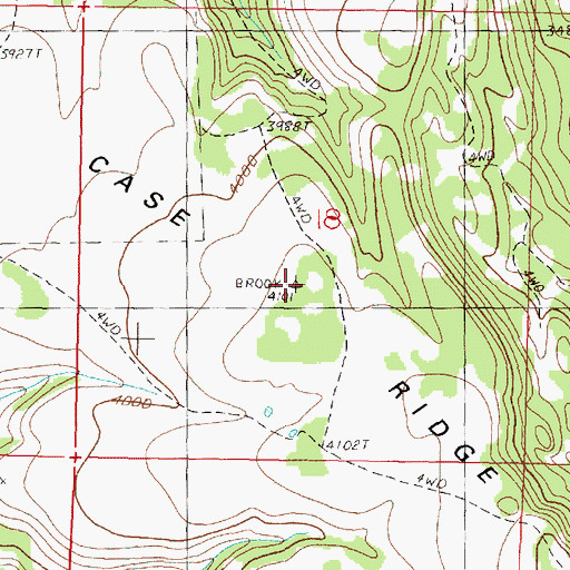 Topographic Map of Case Ridge, OR