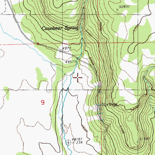 Topographic Map of Casebeer Ranch, OR