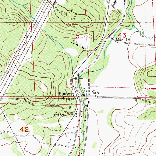 Topographic Map of Cash Creek, OR