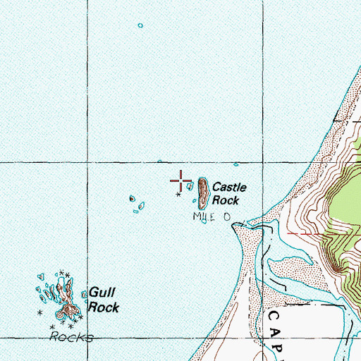 Topographic Map of Castle Rock, OR