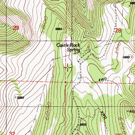 Topographic Map of Castle Rock Fire Station, OR
