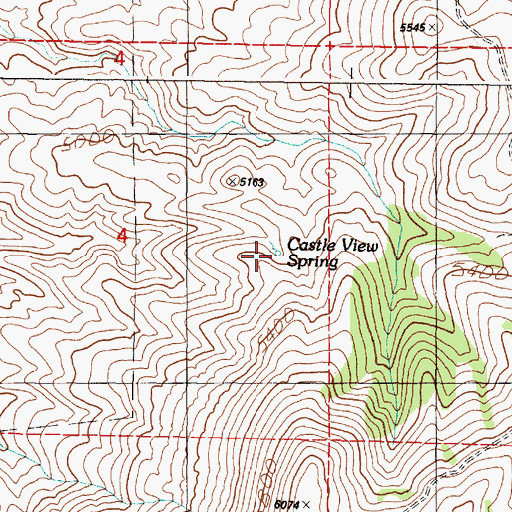 Topographic Map of Castle View Spring, OR