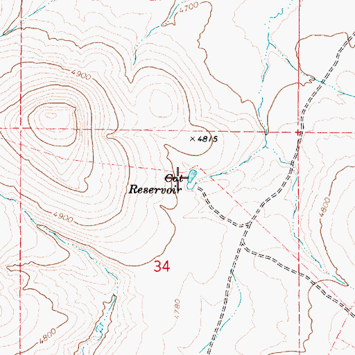 Topographic Map of Cat Reservoir, OR