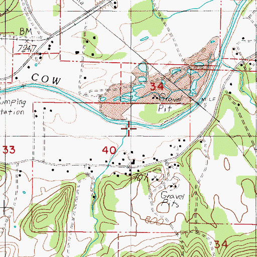 Topographic Map of Catching Creek, OR