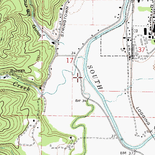 Topographic Map of Catching Creek, OR