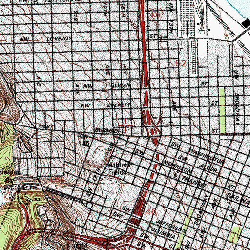 Topographic Map of Cathedral School, OR