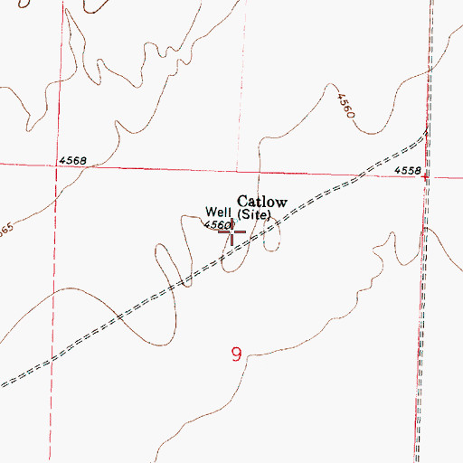 Topographic Map of Catlow, OR
