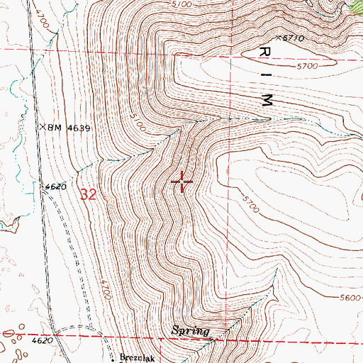 Topographic Map of Catlow Rim, OR