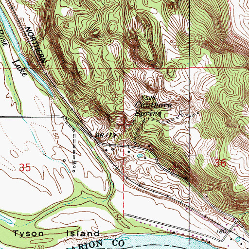 Topographic Map of Cauthorn Spring, OR