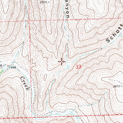 Topographic Map of Cave Canyon, OR