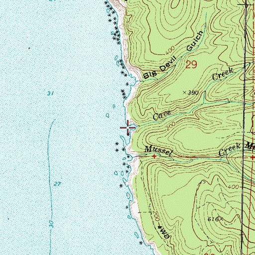 Topographic Map of Cave Creek, OR