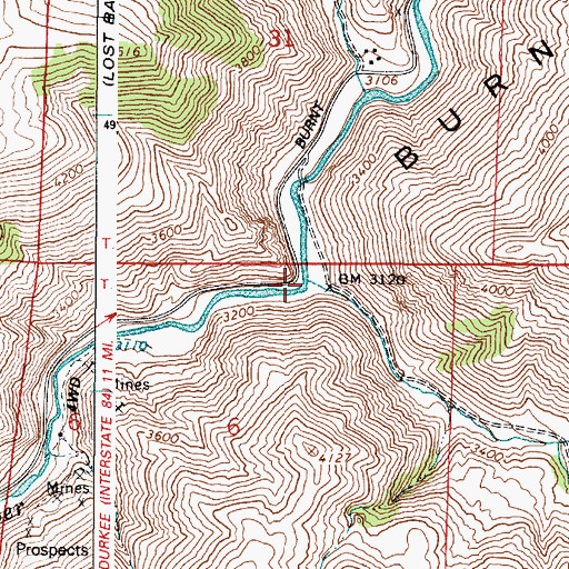 Topographic Map of Cave Creek, OR