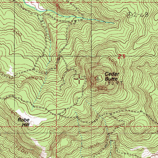 Topographic Map of Cedar Butte, OR