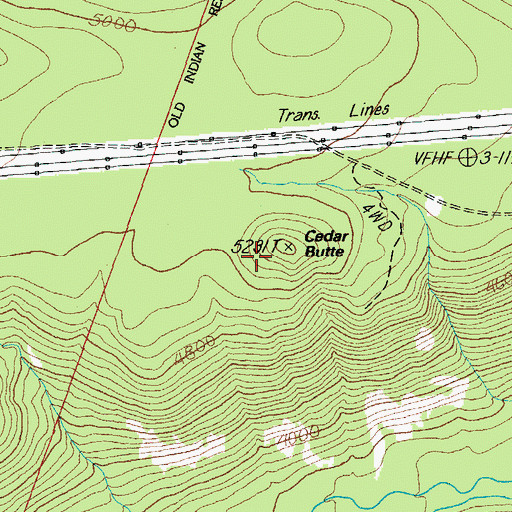 Topographic Map of Cedar Butte, OR