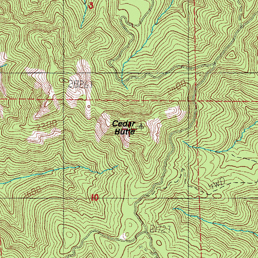 Topographic Map of Cedar Butte, OR