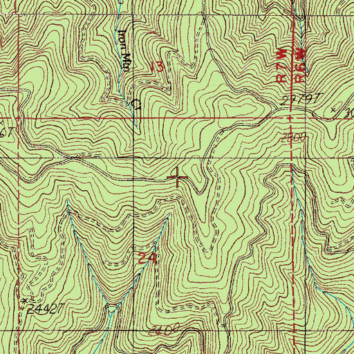 Topographic Map of Cedar Camp, OR