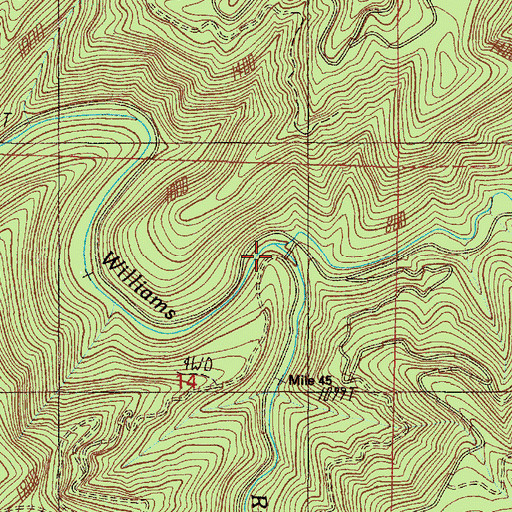 Topographic Map of Cedar Creek, OR