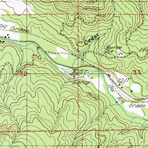 Topographic Map of Cedar Creek, OR