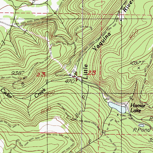 Topographic Map of Cedar Creek, OR