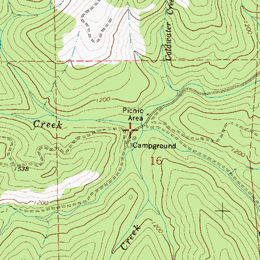 Topographic Map of Cedar Creek, OR