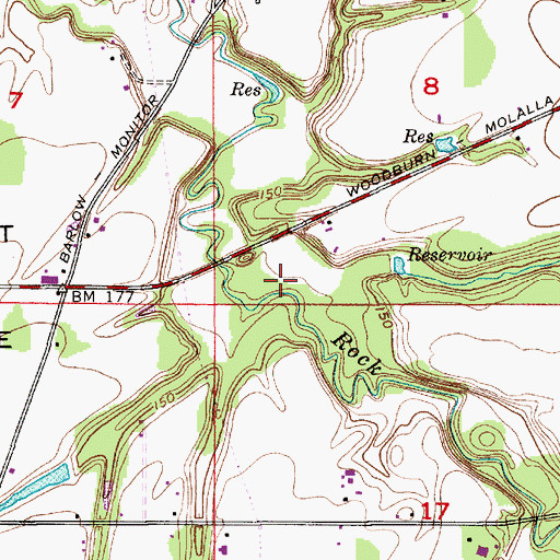 Topographic Map of Cedar Creek, OR