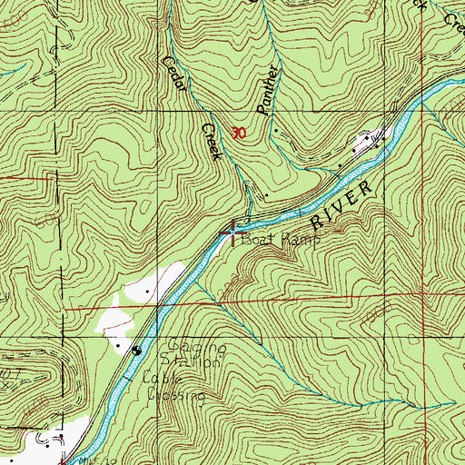 Topographic Map of Cedar Creek, OR