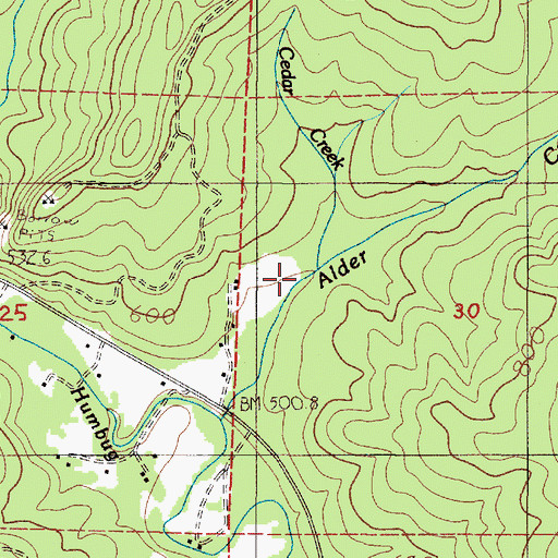 Topographic Map of Cedar Creek, OR