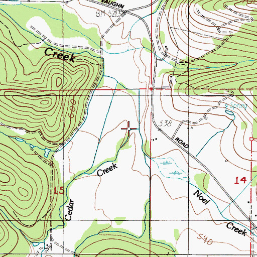 Topographic Map of Cedar Creek, OR