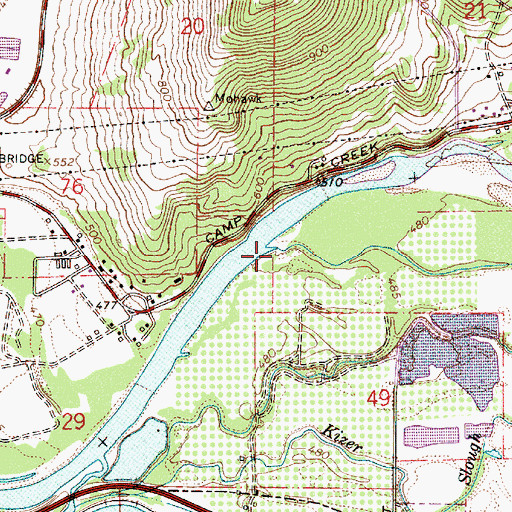 Topographic Map of Cedar Creek, OR