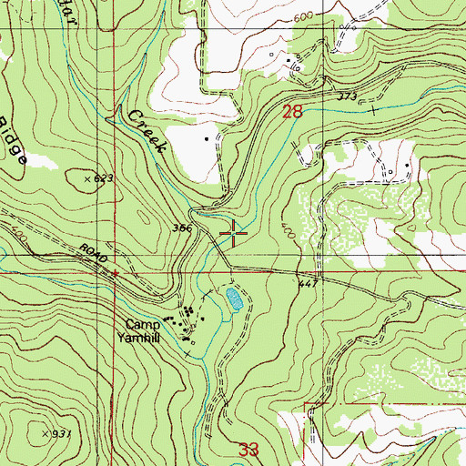 Topographic Map of Cedar Creek, OR