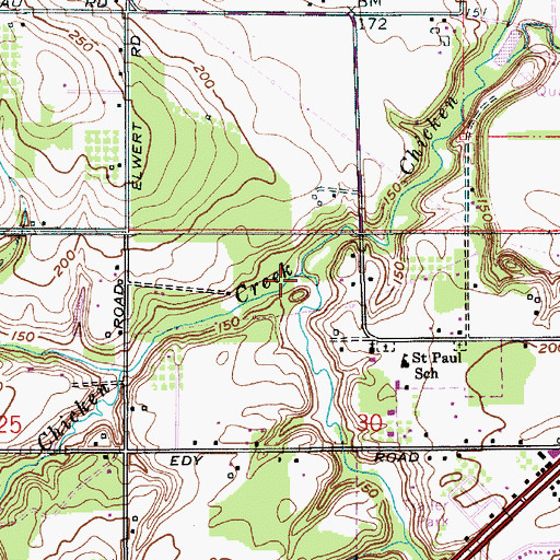 Topographic Map of Cedar Creek, OR
