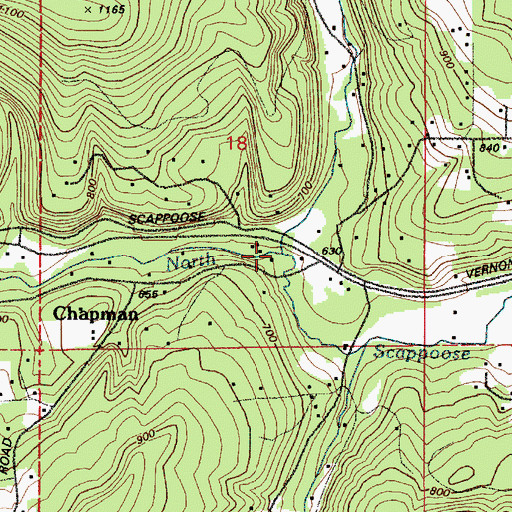 Topographic Map of Cedar Creek, OR