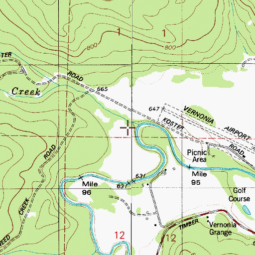 Topographic Map of Cedar Creek, OR