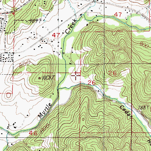 Topographic Map of Cedar Hollow, OR