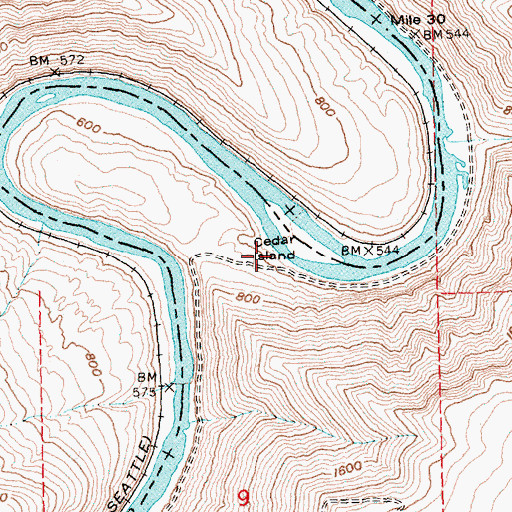 Topographic Map of Cedar Island, OR