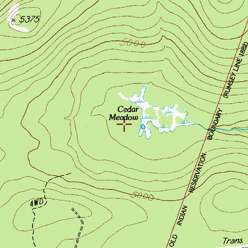 Topographic Map of Cedar Meadow, OR