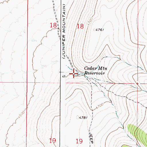 Topographic Map of Cedar Mount Reservoir, OR