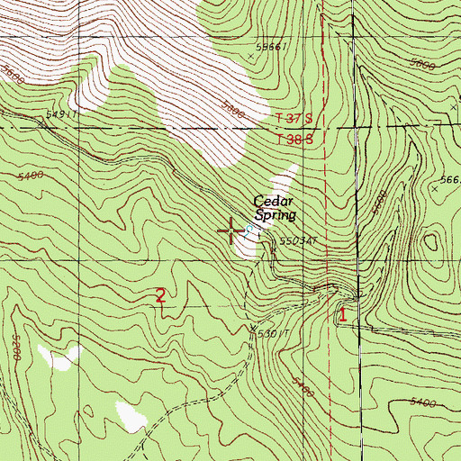 Topographic Map of Cedar Spring, OR