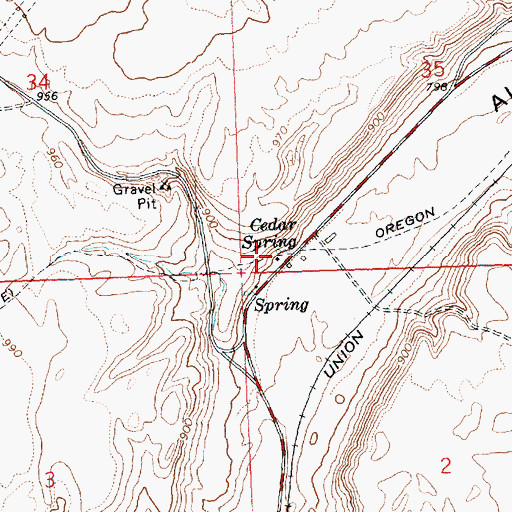 Topographic Map of Cedar Spring, OR