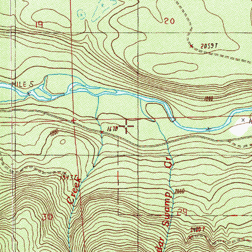 Topographic Map of Cedar Swamp Creek, OR