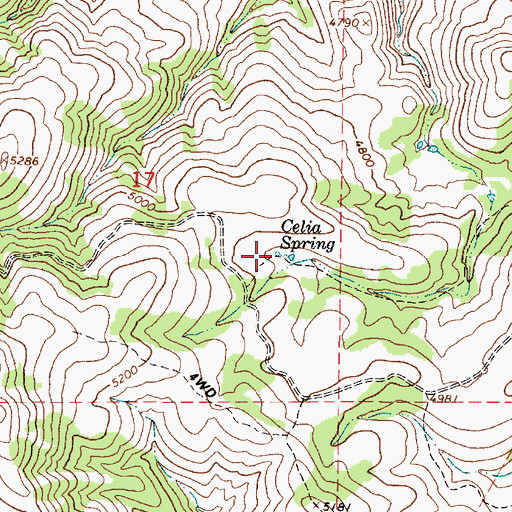 Topographic Map of Celia Spring, OR