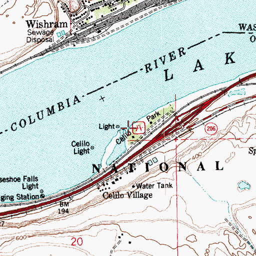 Topographic Map of Celilo Park, OR