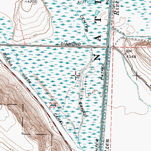 Topographic Map of Center Canal, OR