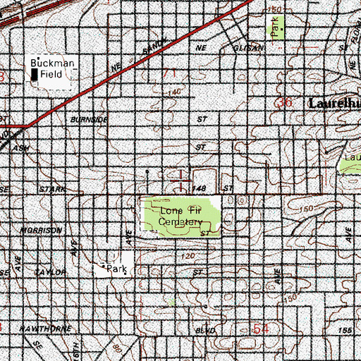 Topographic Map of Central Catholic High School, OR